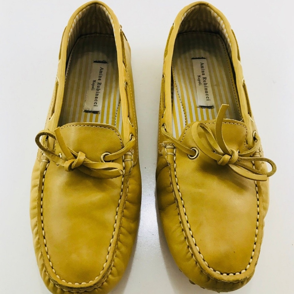 Womens leather Amina Rubinacci driving loafers 8M